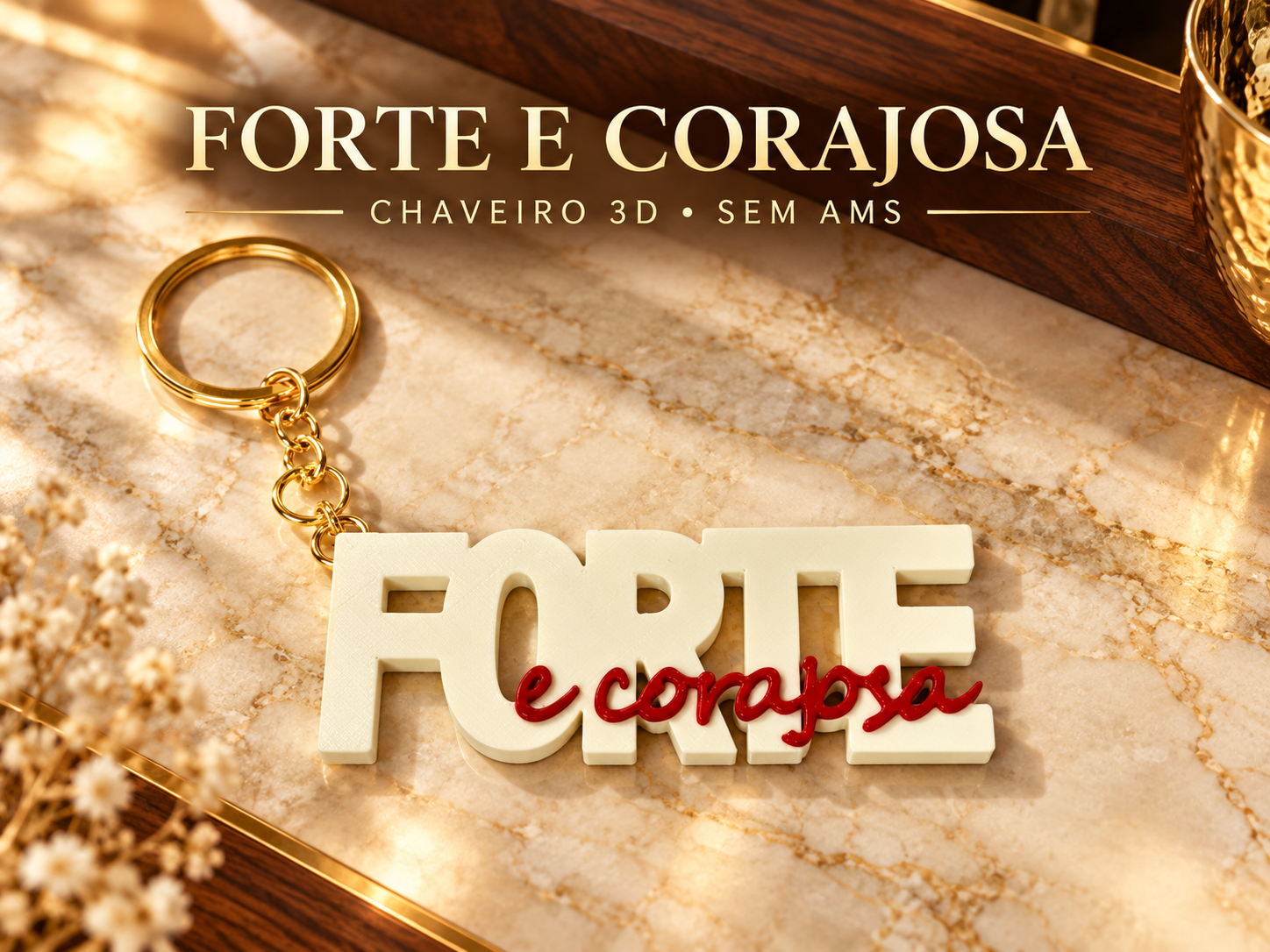 Chaveiro Forte e corajosa - 1