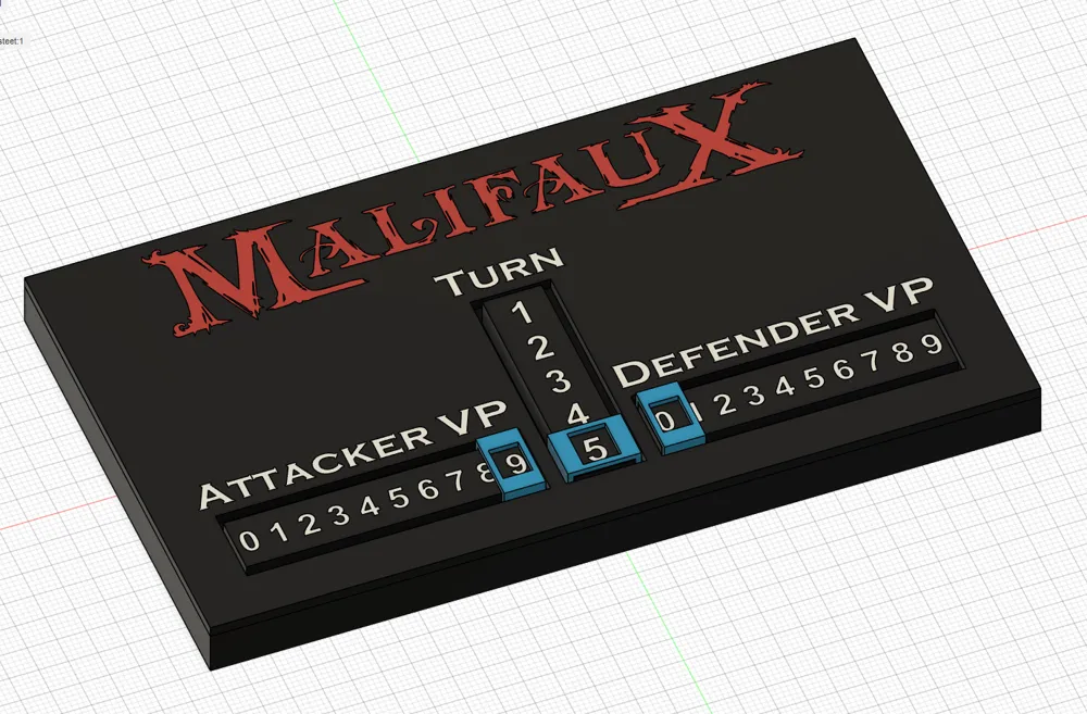 Malifaux turn and victory point keeper by Tapetti - MakerWorld