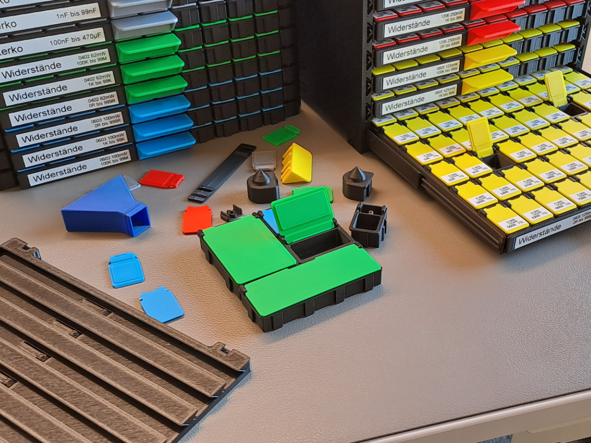 Aufbewahrungsbox-System für SMD-Bauteile