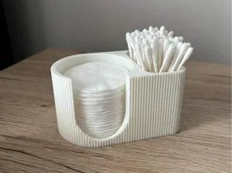 Modern Fluted Cotton Round & Swab Holder 