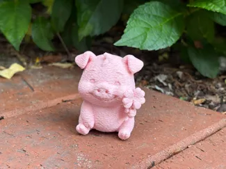 Glückliches Schwein mit Kleeblatt - Glücksschwein