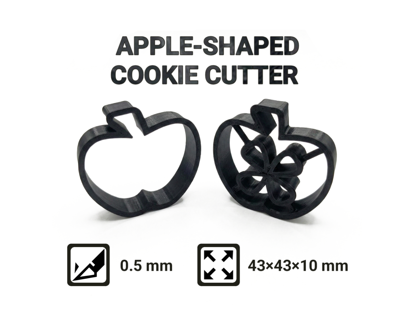 Apple-shaped cookie cutter