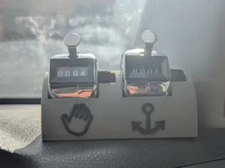 Campervan Wave and Anchor Hand Tally Counter Stand