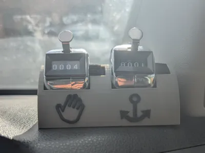 Campervan Wave and Anchor Hand Tally Counter Stand