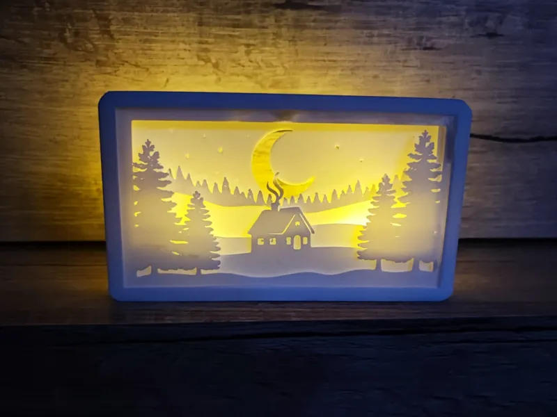 Winter Wonderland Shadow Box | Christmas Light Box