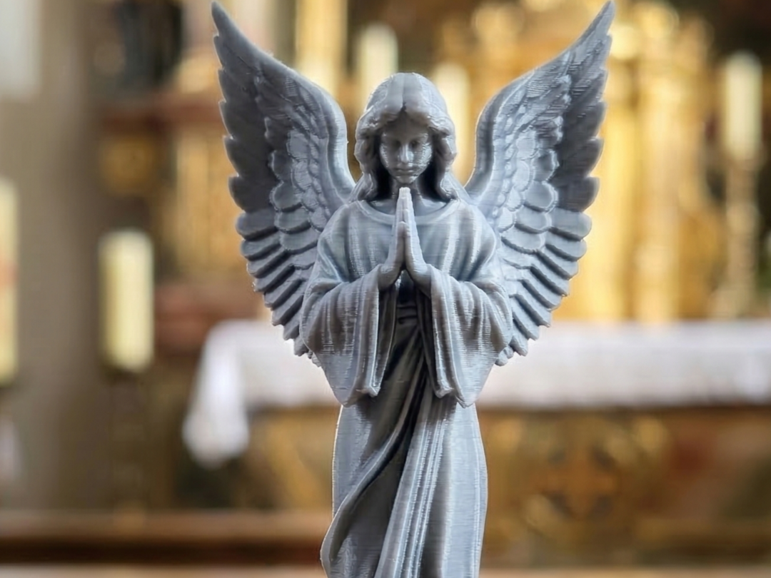 Angelo in preghiera Sereno - Statua 3D Spirituale