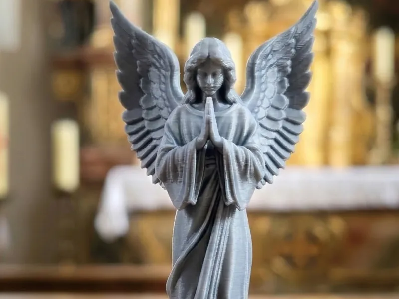 Angelo in preghiera Sereno - Statua 3D Spirituale