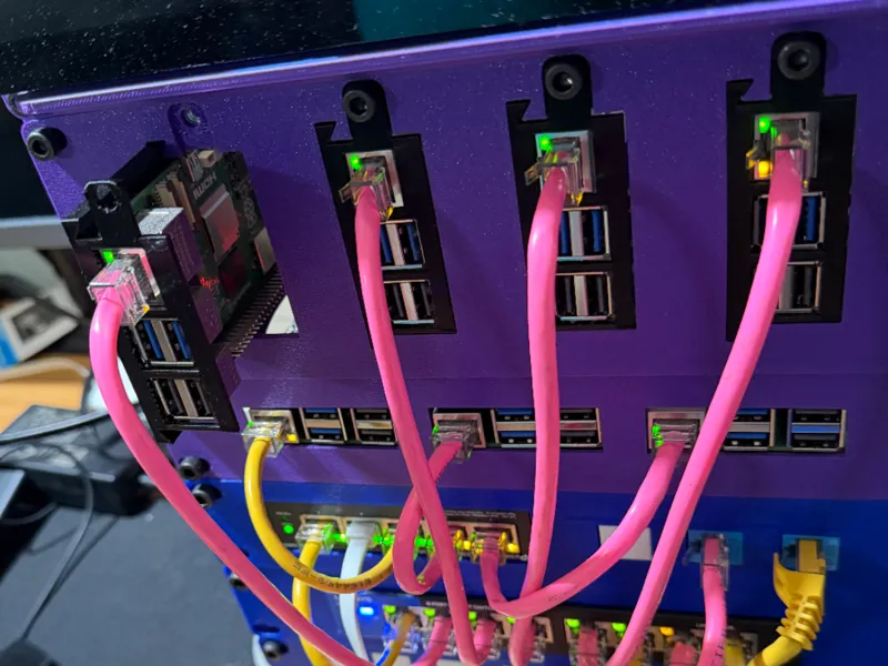 10in Mini Server Rack Removable Sled for 4 RPI 5s