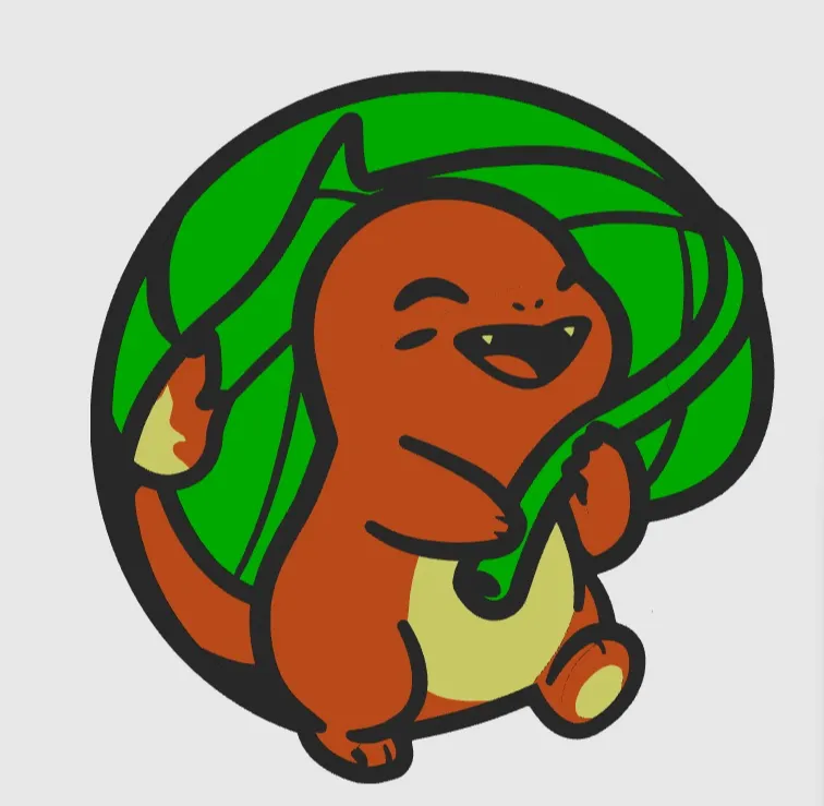 Pokemon Glumanda Coin Chibi Style