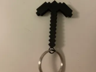 Minecraft-Inspired Pickaxe Keychain