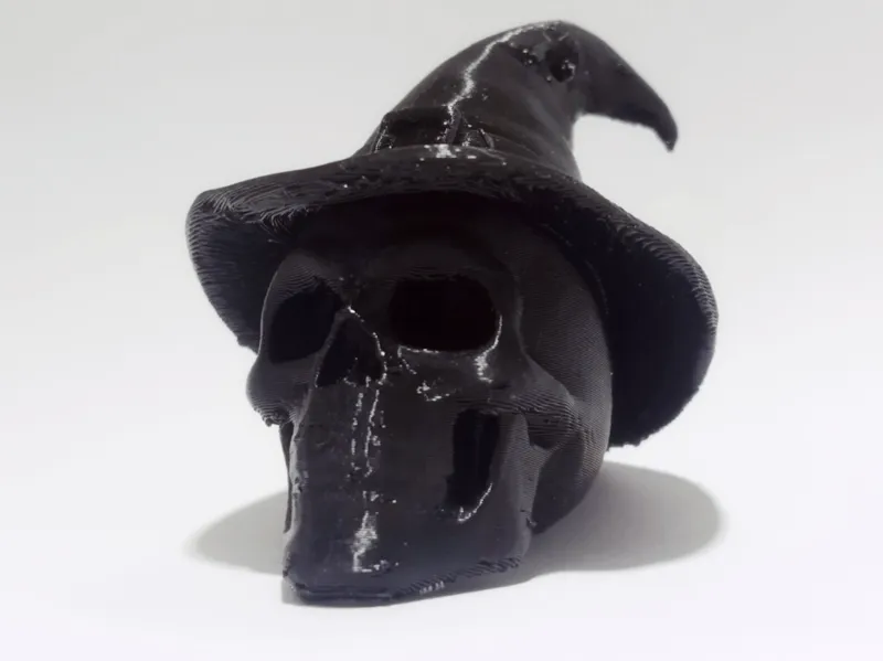 Halloween Witch Gothic Skull with Wizard Hat