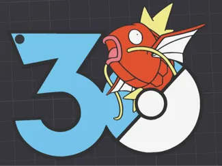 Magikarp 30th Anniversary Keychain