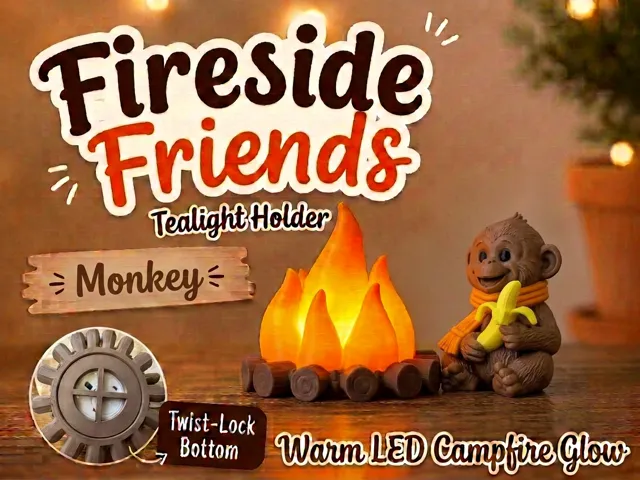 Fireside Friends Tealight Holder Monkey
