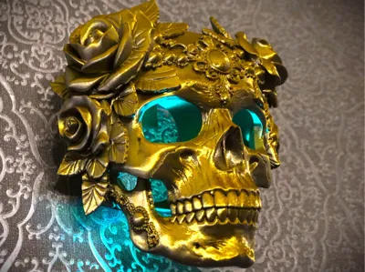 Floral Skull Wall Luminary