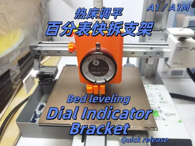 Bed leveling dial indicator quick release bracket, compatible with A1/A1M