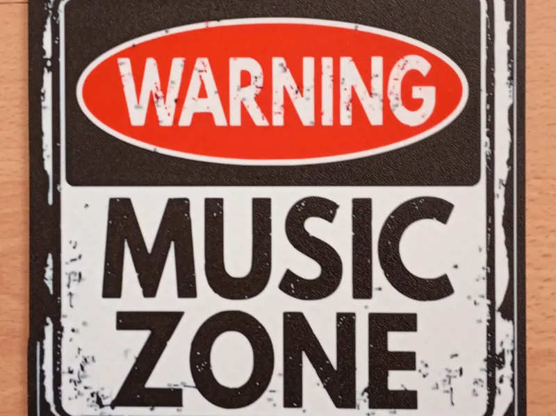 Panneau Warning Music Zone