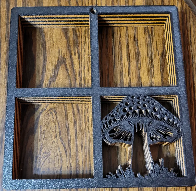 Small Square Shelf with Mushroom