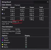 Only 6 Filament Changes, Solid color back, Only 22min