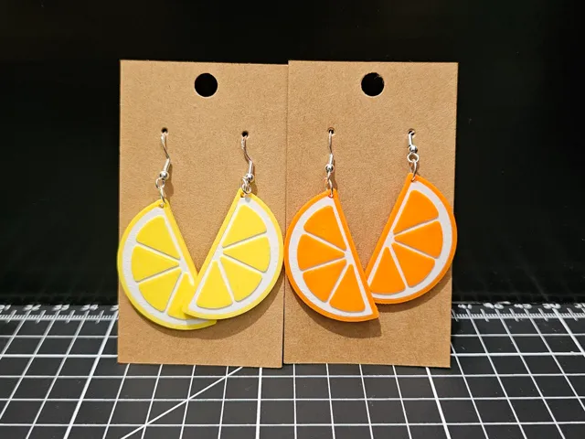 Orange - lemon earrings