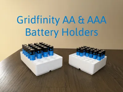 Gridfinity AA & AAA Battery Holders
