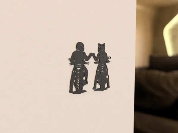 Couple de motards — tableau mural