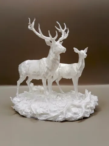 Escenografía en miniatura: Majestic Deer Couple Diorama — vista de referencia 2