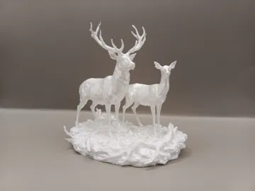 Escenografía en miniatura: Majestic Deer Couple Diorama — vista de referencia 3
