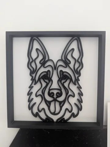 Marco decorativo: German Shepherd Dog One Line Art Frame — vista de referencia 2