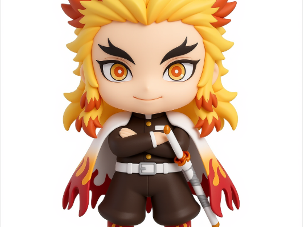 Kyojuro Rengoku Chibi Figure (Flame Hashira Pose)