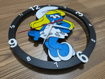 Wall Clock Smurfette