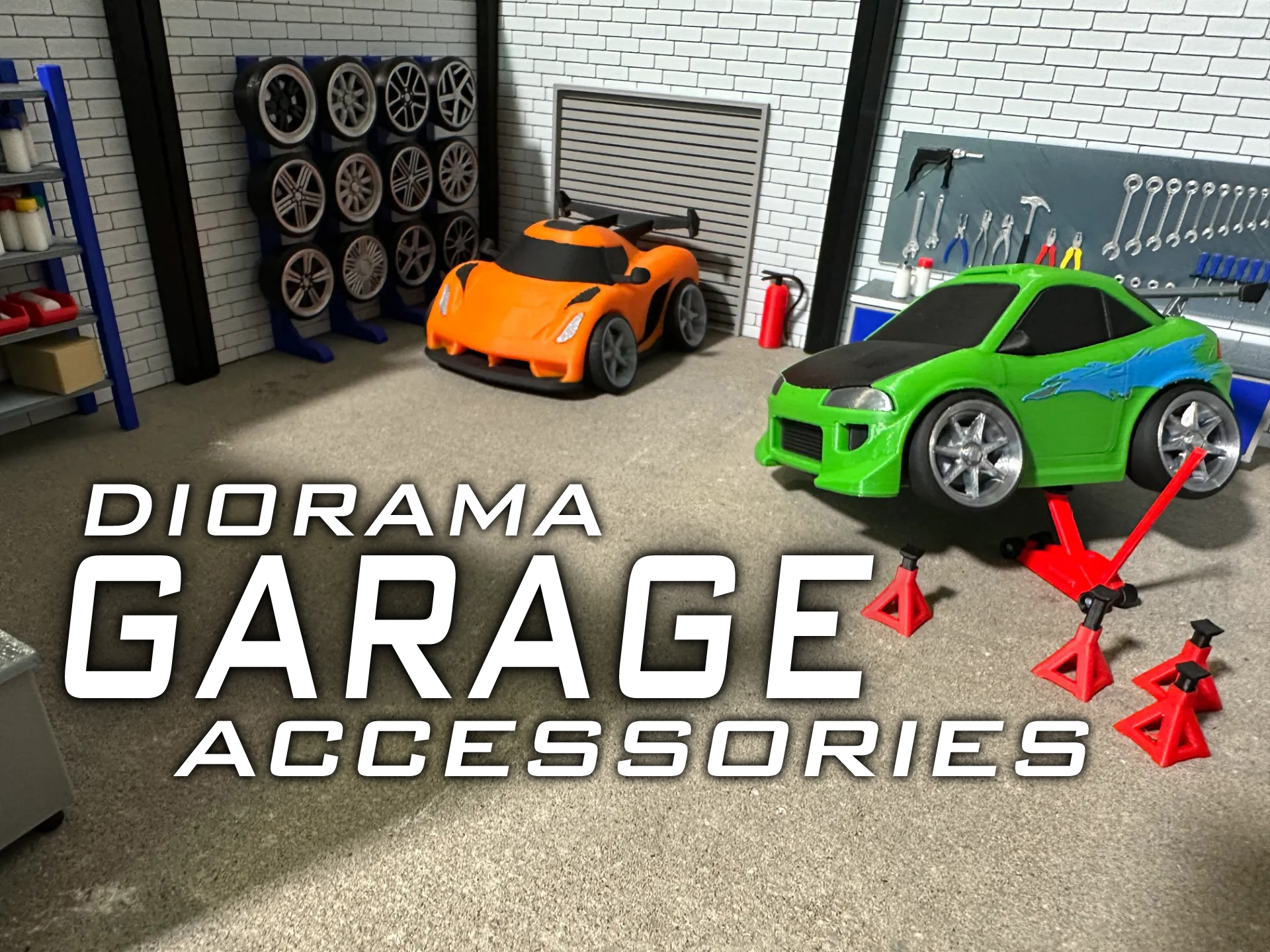Diorama Garage Accessories - 3D printed Other Toys & Games, in stock in India