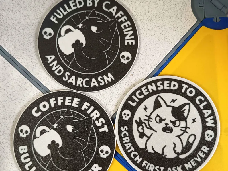 The Salty Cats coasters