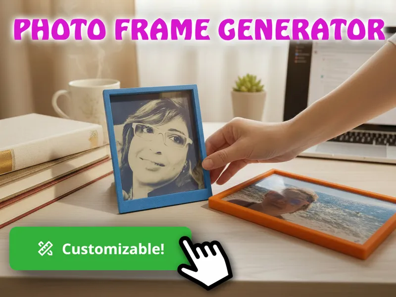 Customizable photo frame also for HueForge works