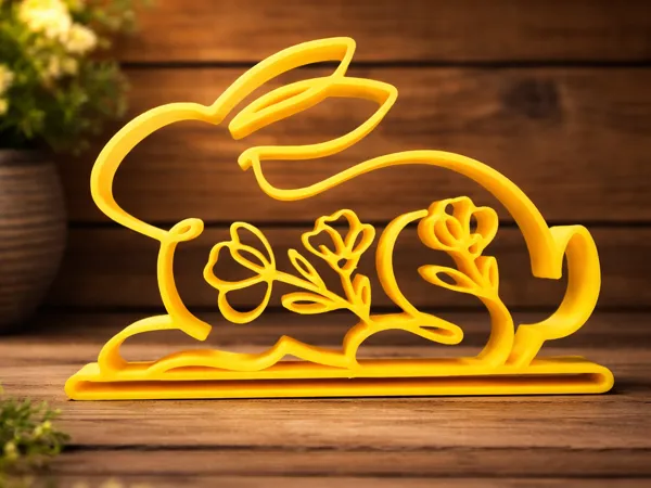 Décoration lapin de Pâques en line art