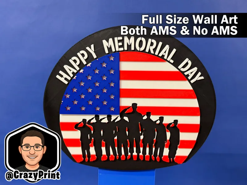 Happy Memorial Day - Wall Art / Sign  - No AMS