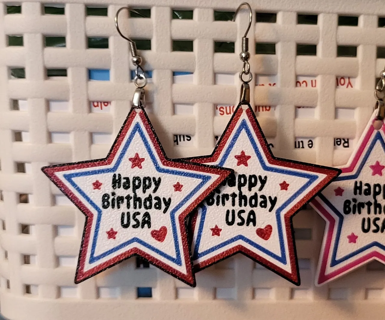 USA Birthday Earrings Version 2 view 2