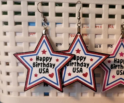 USA Birthday Earrings Version 2 view 2