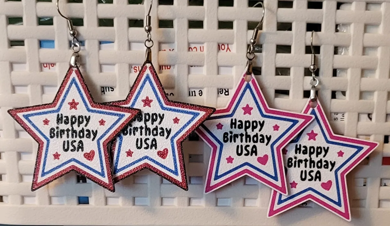 USA Birthday Earrings Version 2 view 3