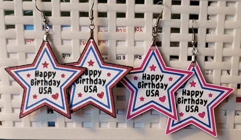 USA Birthday Earrings Version 2 view 3