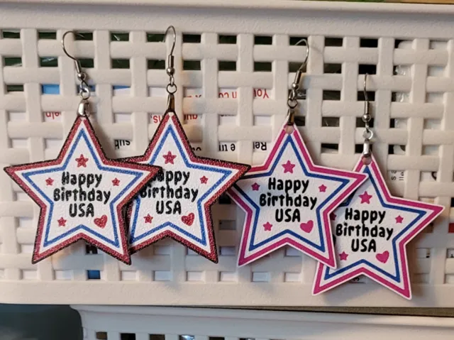 USA Birthday Earrings Version 2