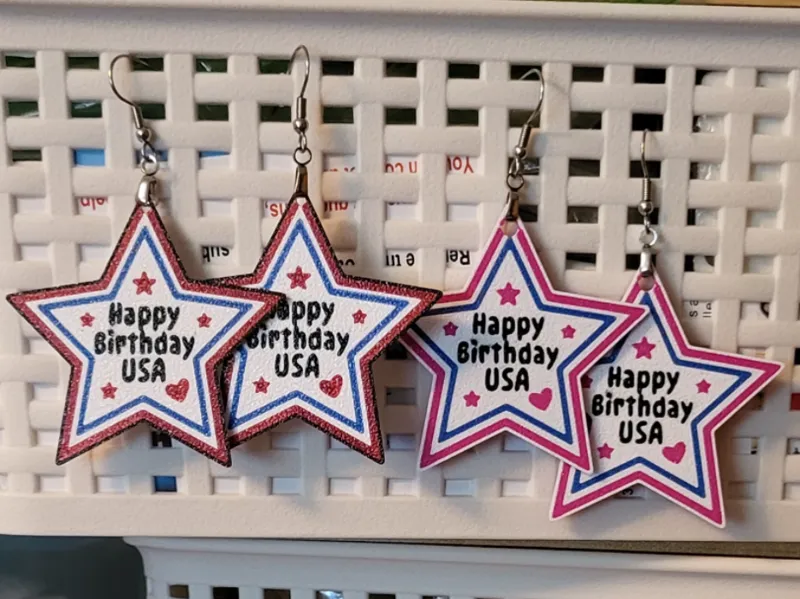 USA Birthday Earrings Version 2