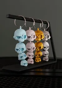 Porte-clés tête de mort ZKULL, art toy — photo 3