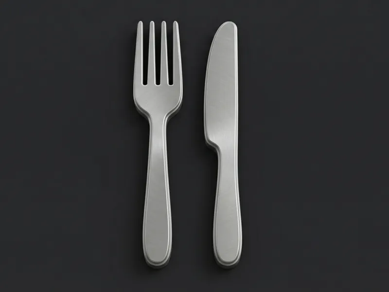 Fork and Knife Cafeteria Room Door Sign