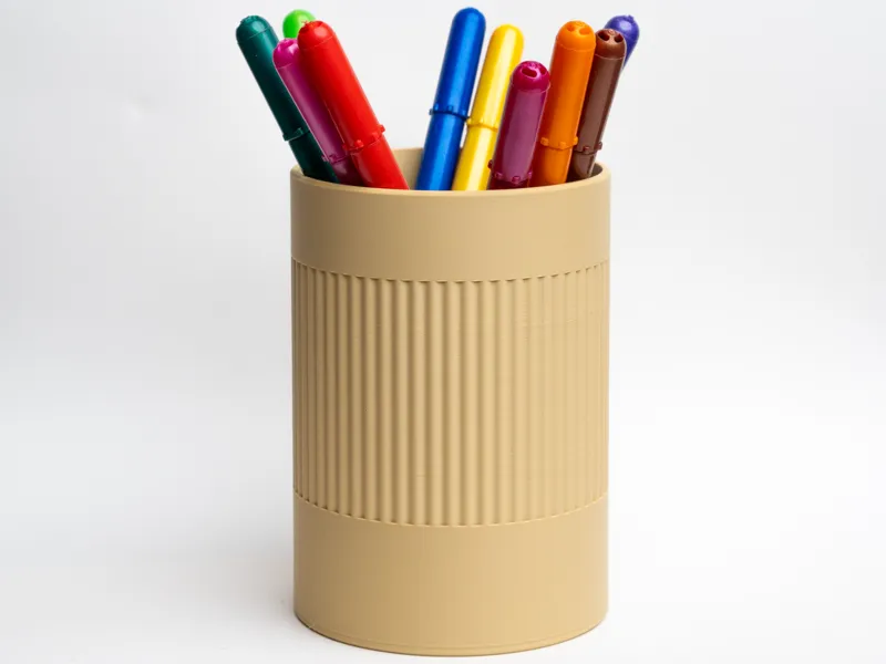 Ribbed Pen Holder Minimal Desk Organizer Texture