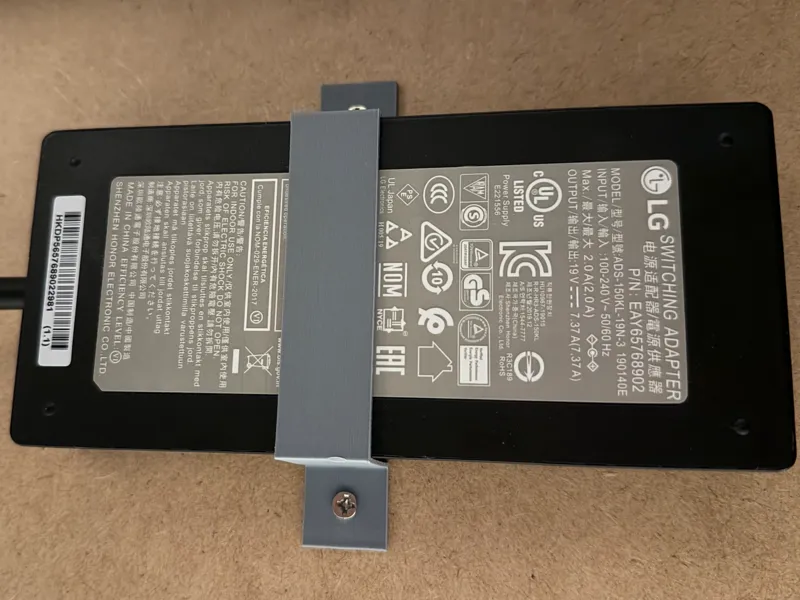 Power adapter desk mount (resizable)