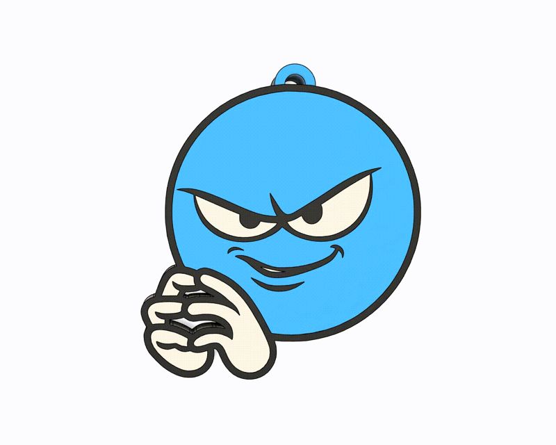 Blue Emoji - Nihihi Keychain, Earring, Bagcharm