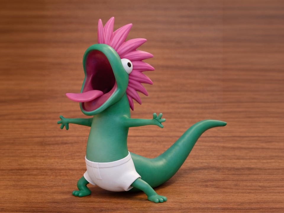 Funny Mohawk 3 Screaming Lizard Hoppers Figurine 
