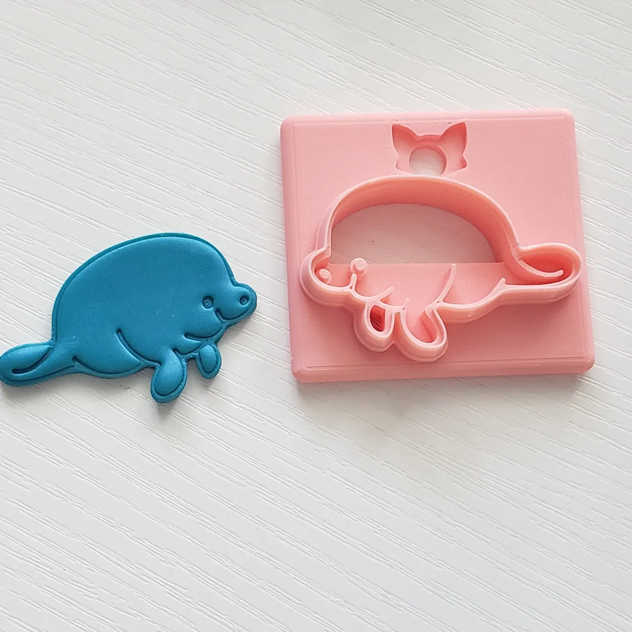 Manatee Sea Cow Polymer Clay Earring Cutter view 2