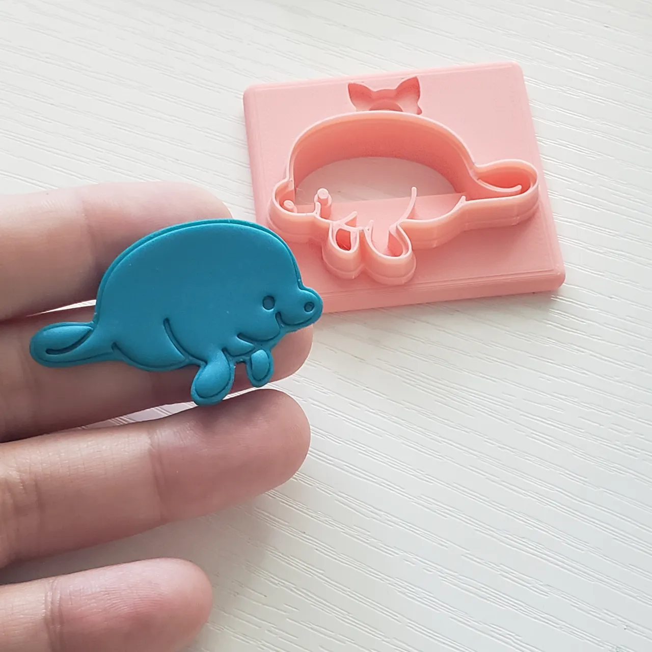 Manatee Sea Cow Polymer Clay Earring Cutter view 4