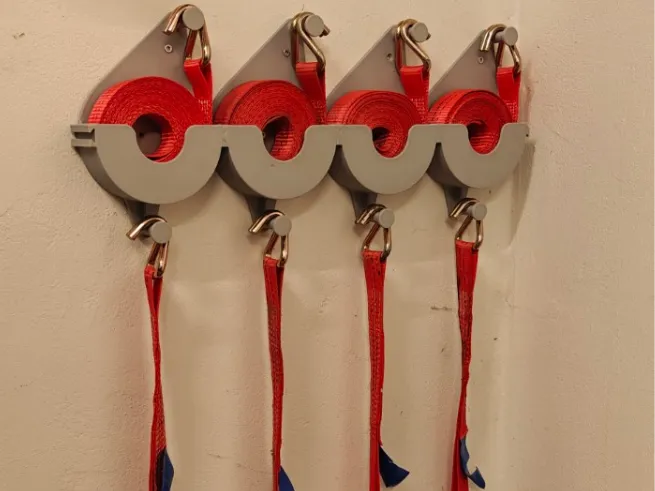 40mm Ratchet Strap Holder – Stackable Wall Mount
